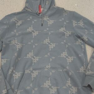 Gray Hoodie with Logo Pattern